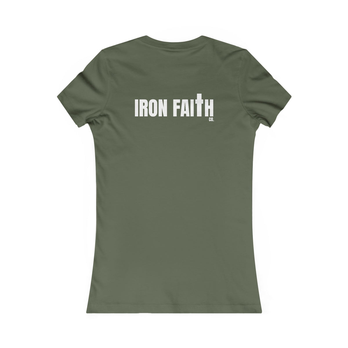 Iron Faith Co. Wordmark Women's Fitted Tee – Back Print