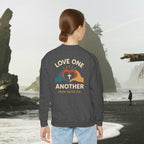 Love One Another Youth Crewneck Sweatshirt — Christian Faith Graphic