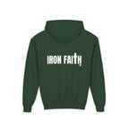 Iron Faith Co. Wordmark Youth Hoodie – Back Print