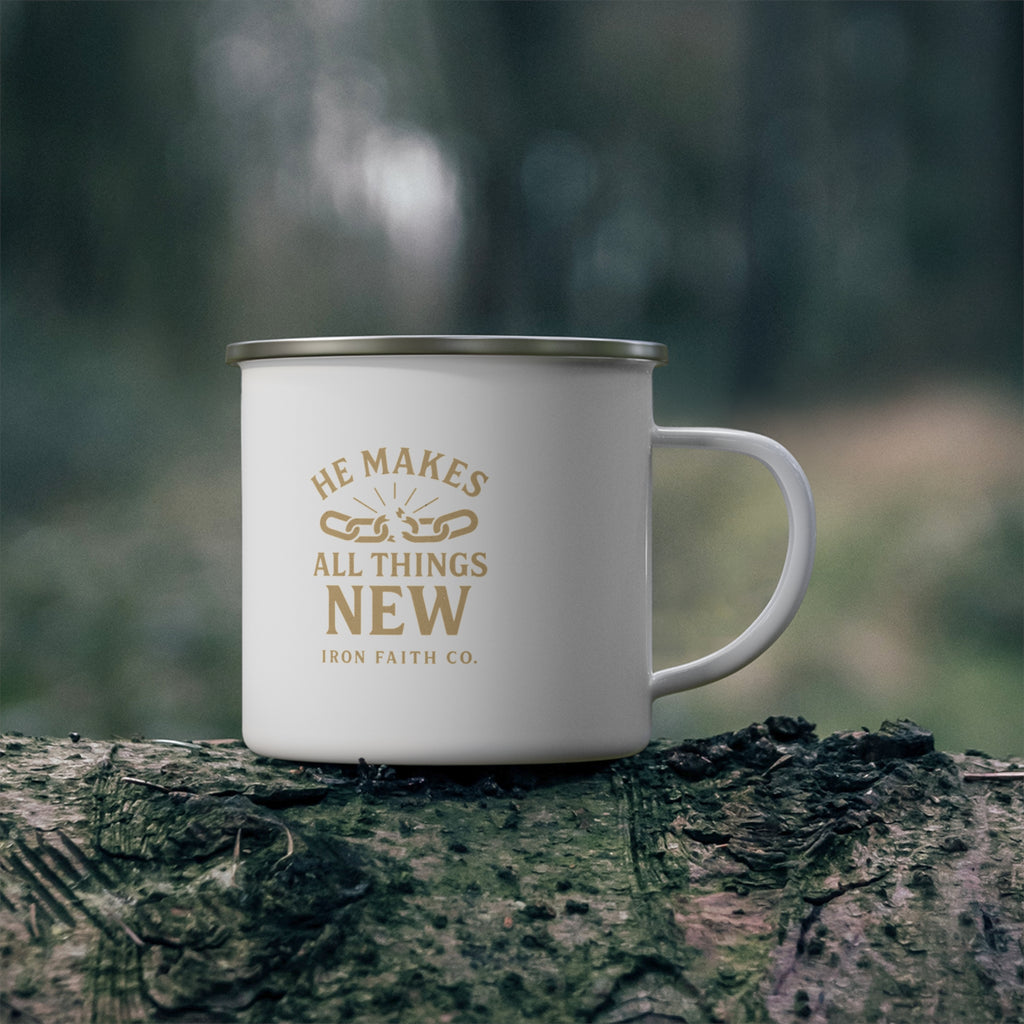He Makes All Things New Enamel Camp Mug