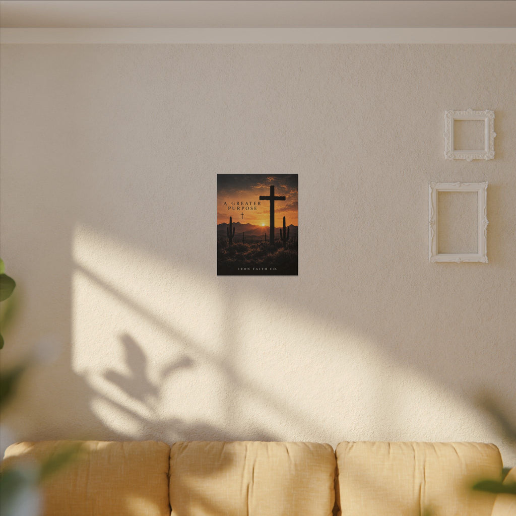 The A Greater Purpose Canvas Print shown in a styled everyday scene (product mockup)