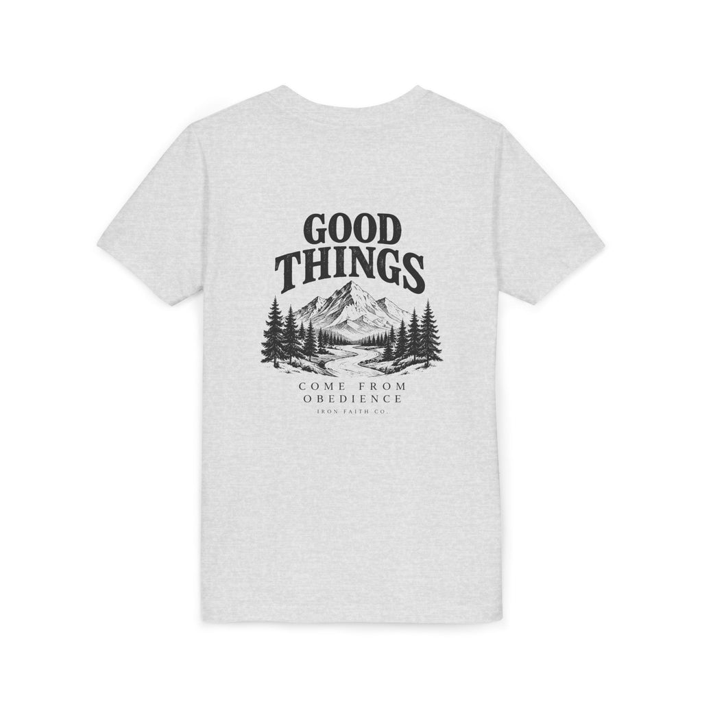 Good Things Come From Obedience Youth Tee – Back Print