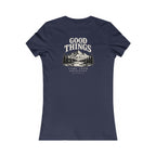 Good Things Come From Obedience Women's Fitted Tee – Back Print