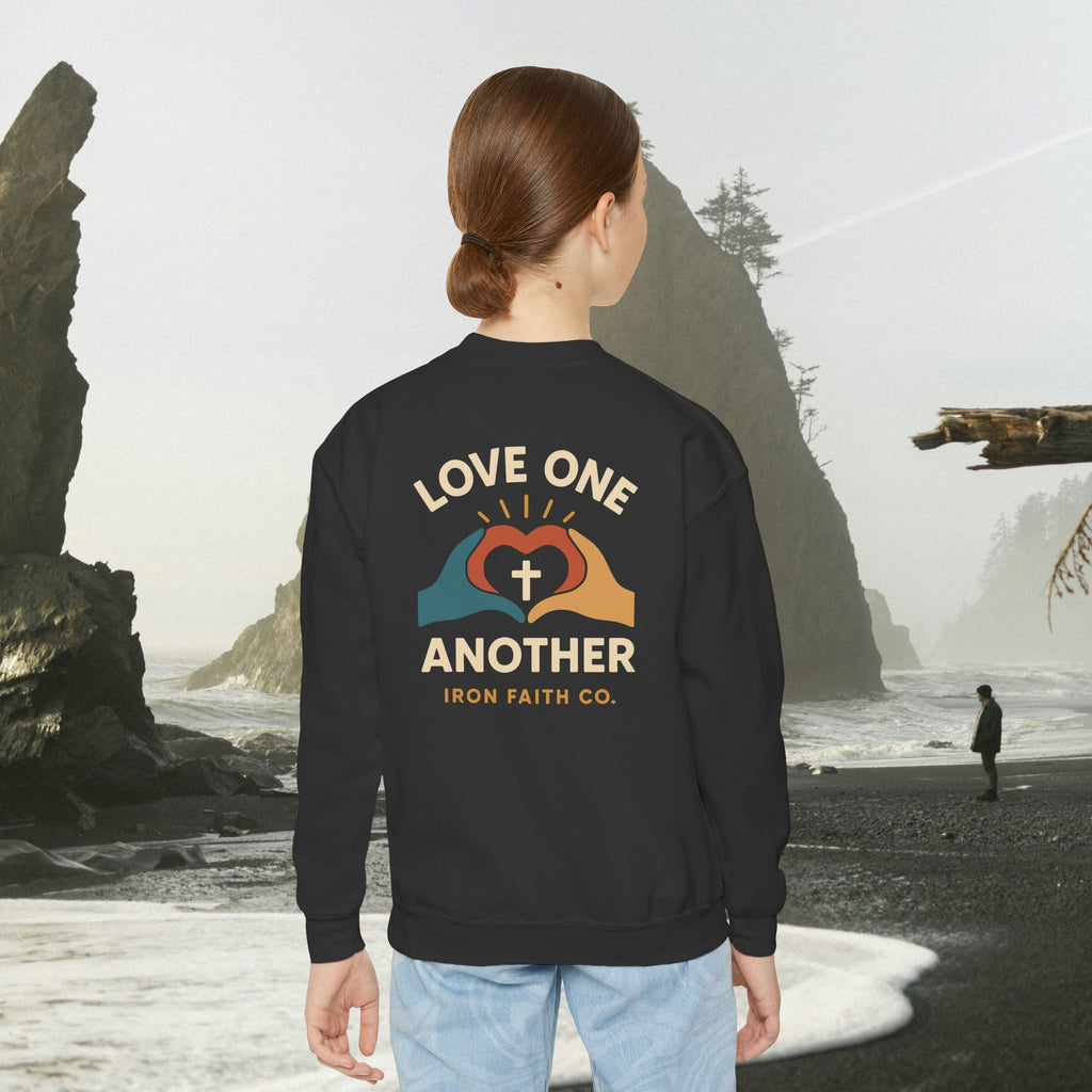 Love One Another Youth Crewneck Sweatshirt — Christian Faith Graphic - photo 17 of 30