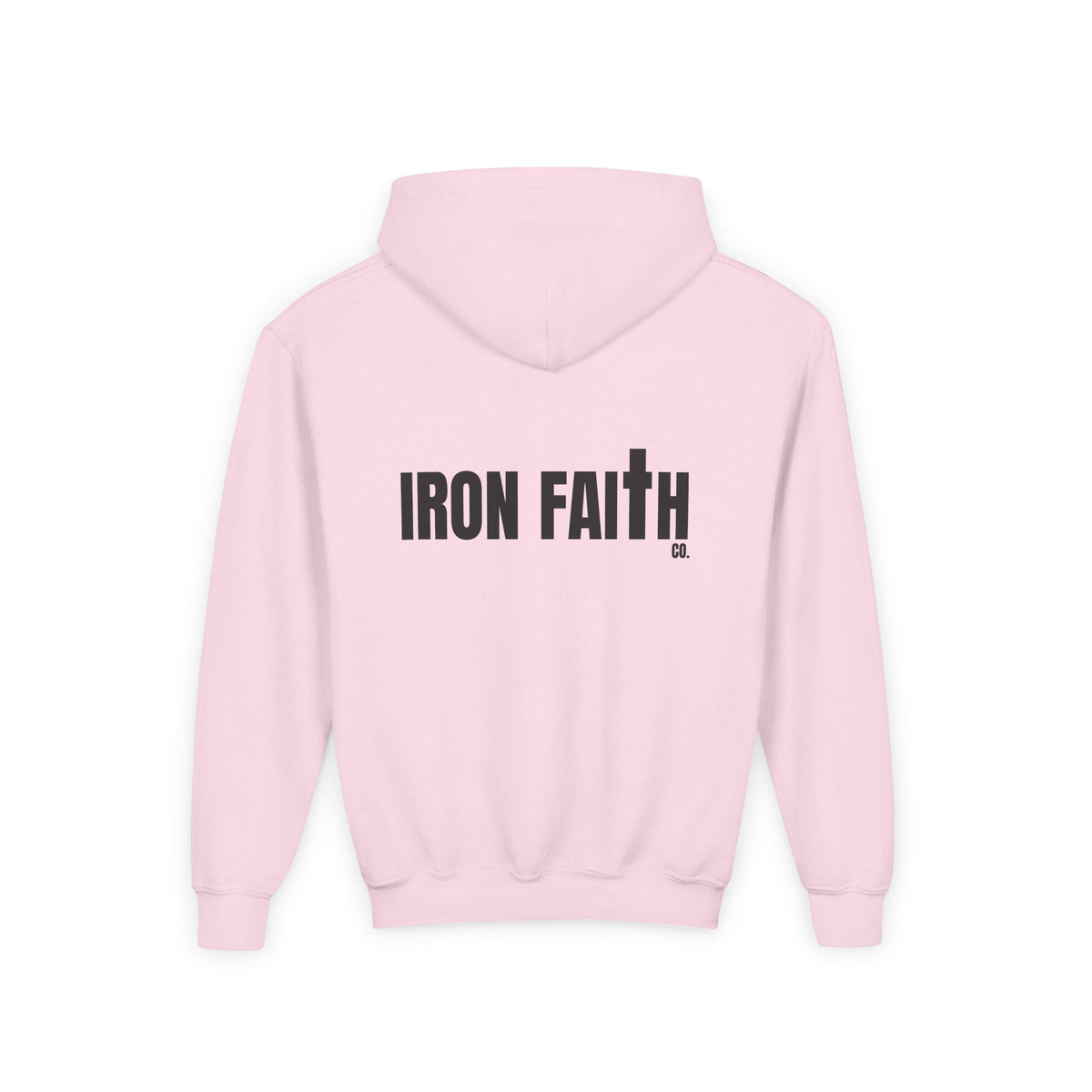 Iron Faith Co. Wordmark Youth Hoodie – Back Print
