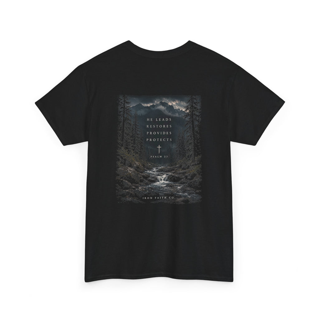 He Leads Psalm 23 Tee – Back Print