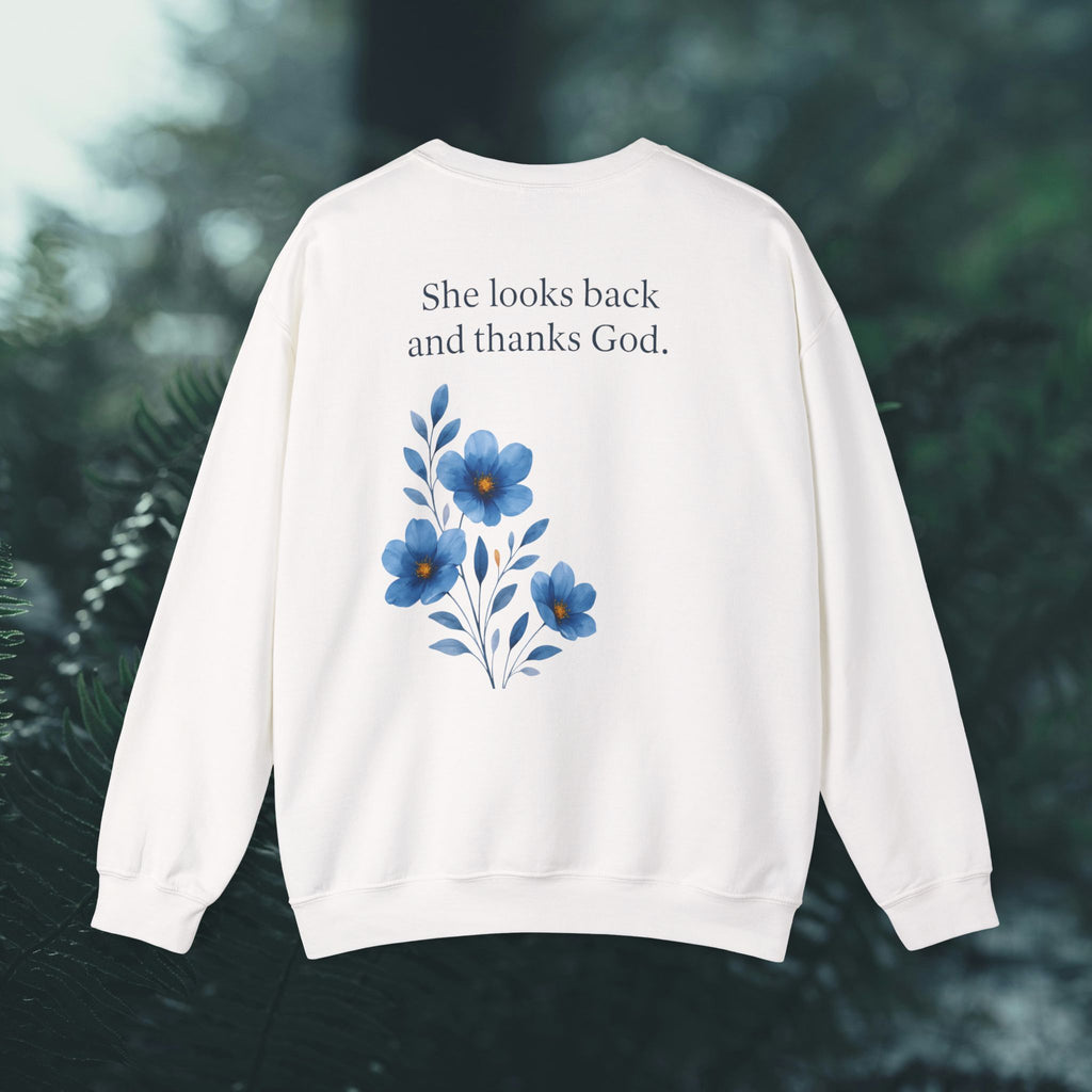 She Looks Back and Thanks God Floral Sweatshirt - Iron Faith Co. - photo 11 of 24