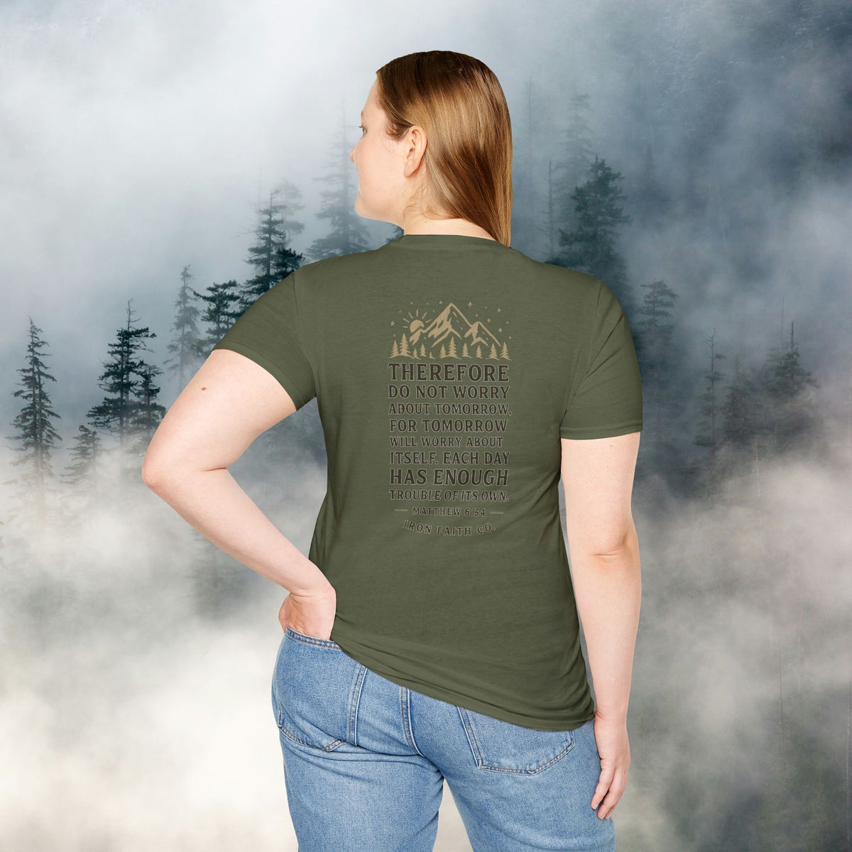 Iron Faith Co. | Matthew 6:34 T-shirt