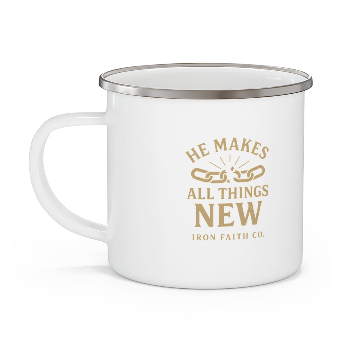He Makes All Things New Enamel Camp Mug