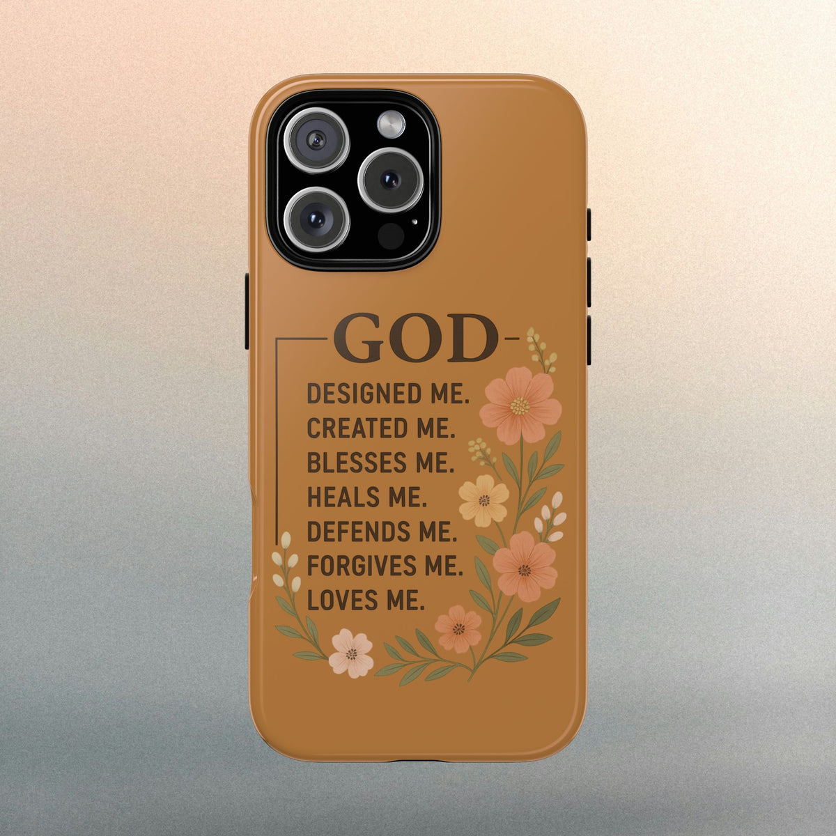 "GOD Designed Me" Floral iPhone Case