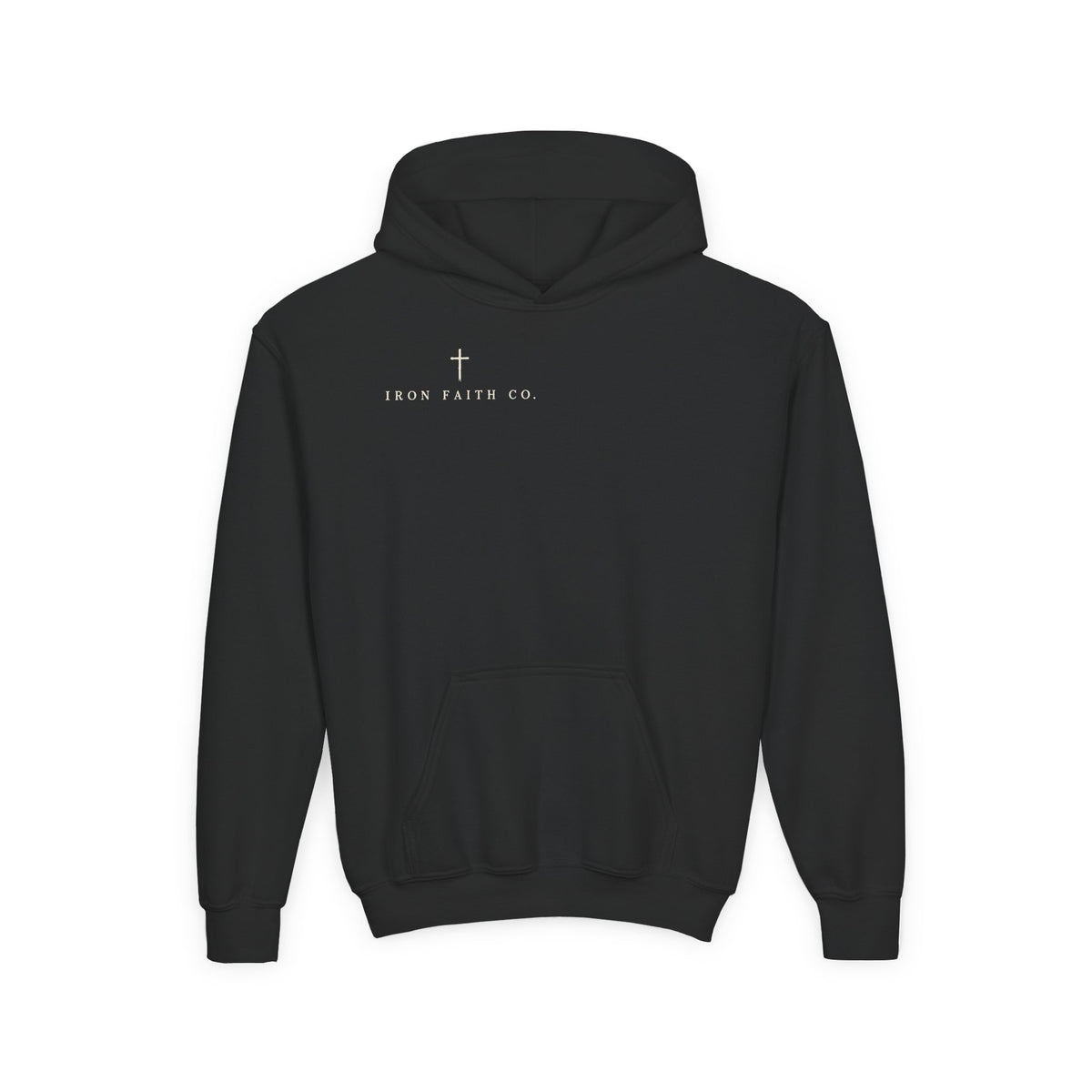 Iron Faith Co. Wordmark Youth Hoodie – Back Print