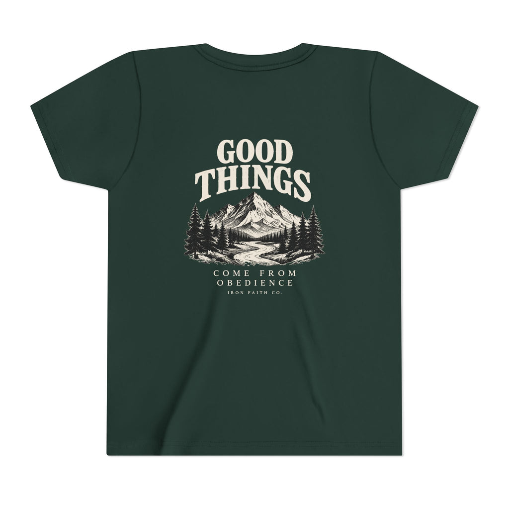Good Things Come From Obedience Youth Tee – Back Print