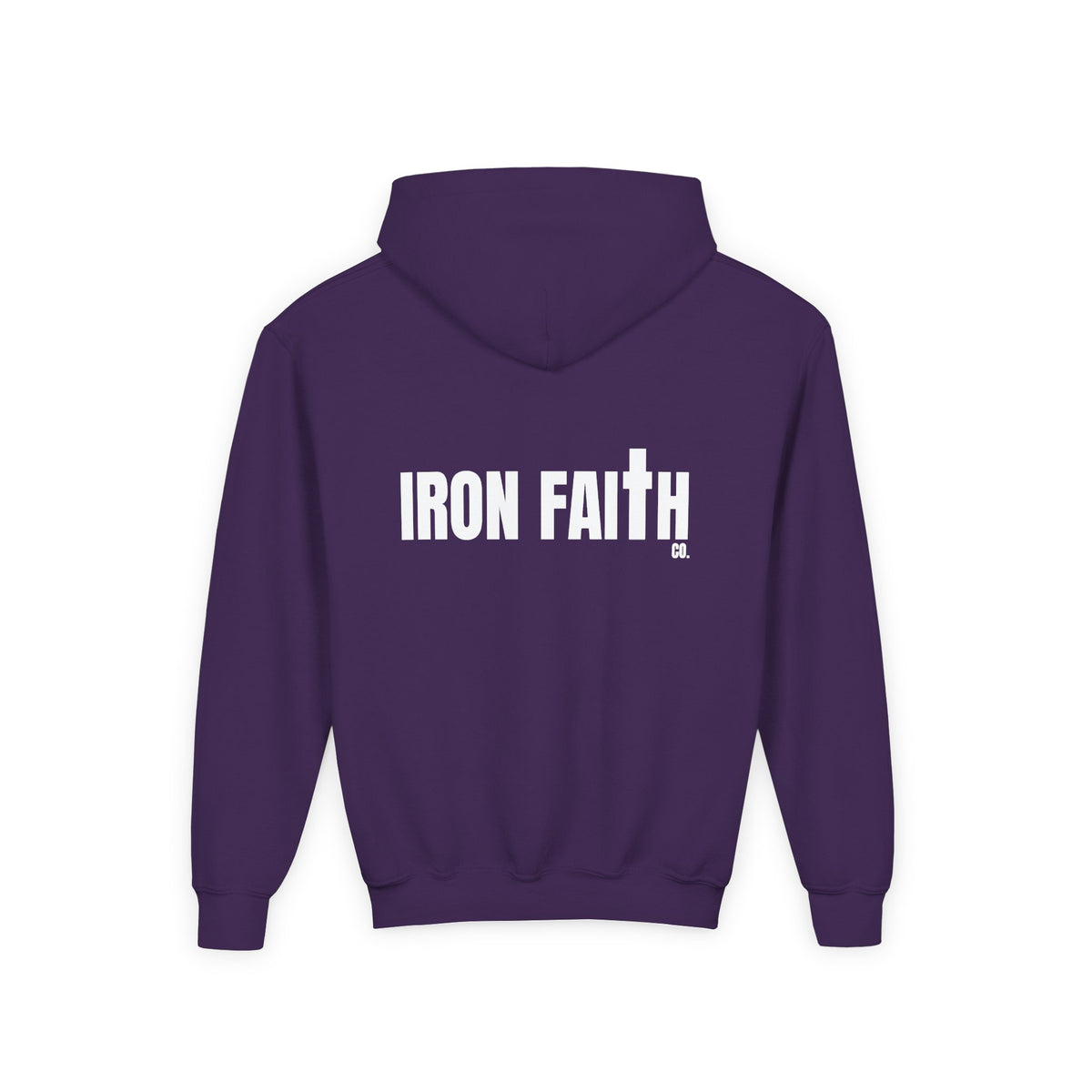 Iron Faith Co. Wordmark Youth Hoodie – Back Print