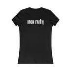 Iron Faith Co. Wordmark Women's Fitted Tee – Back Print
