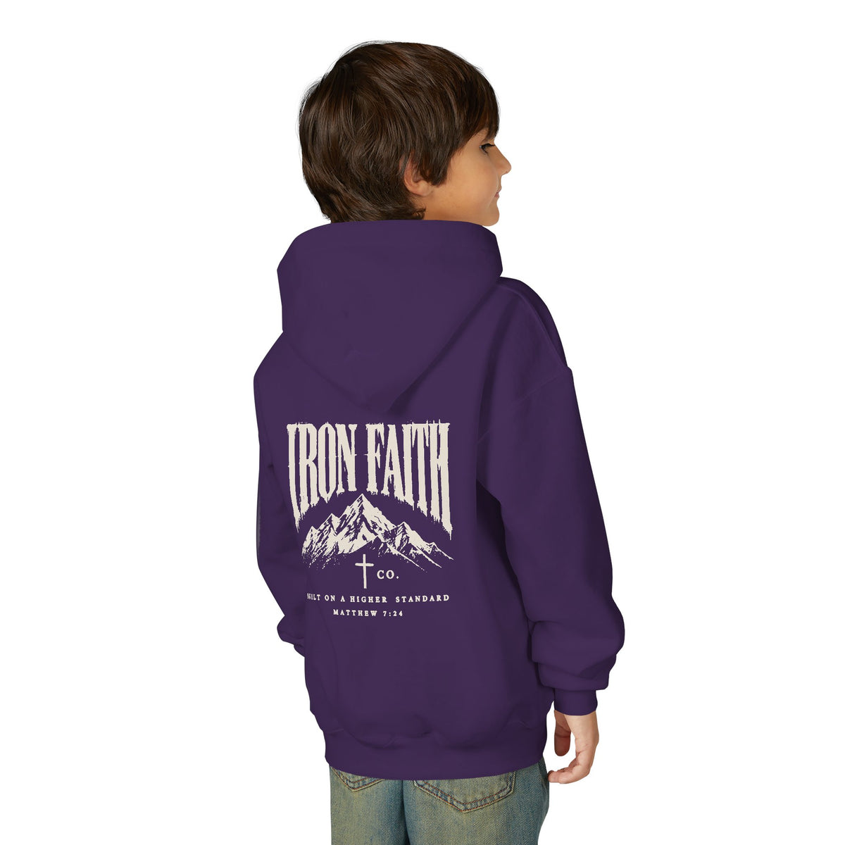 Built on a Higher Standard Youth Hoodie – Back Print