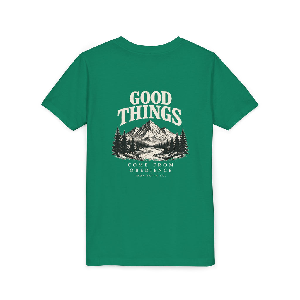 Good Things Come From Obedience Youth Tee – Back Print