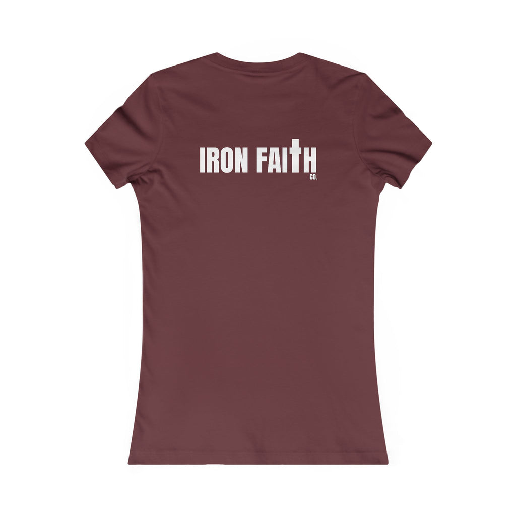 Iron Faith Co. Wordmark Women's Fitted Tee – Back Print