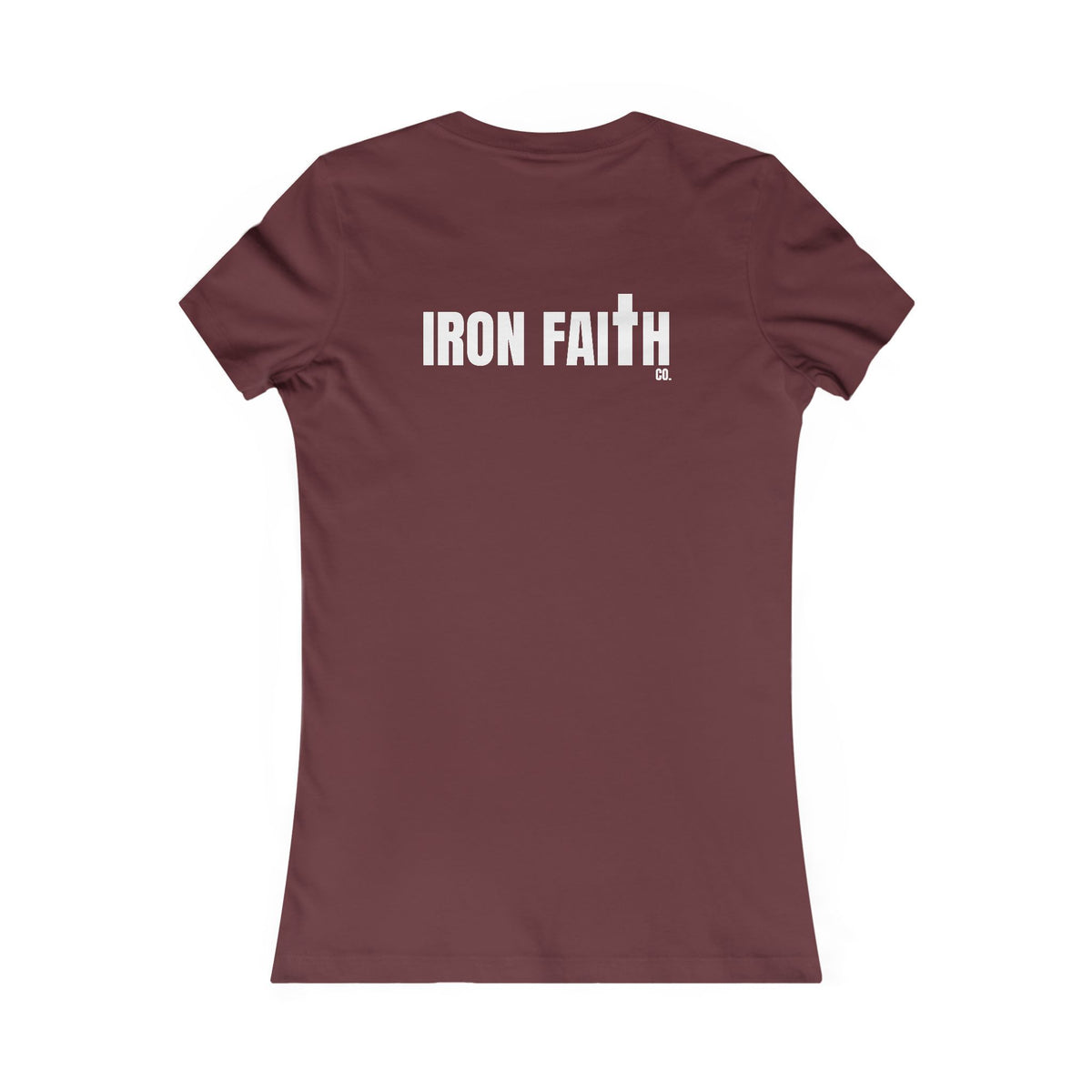 Iron Faith Co. Wordmark Women's Fitted Tee – Back Print