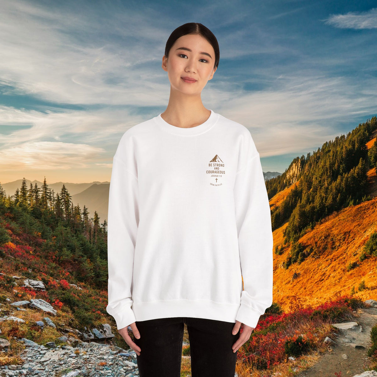 Be strong and courageous Joshua 1:9 - forged by Faith - Iron Faith Co. - Crewneck Sweatshirt - photo 20 of 30