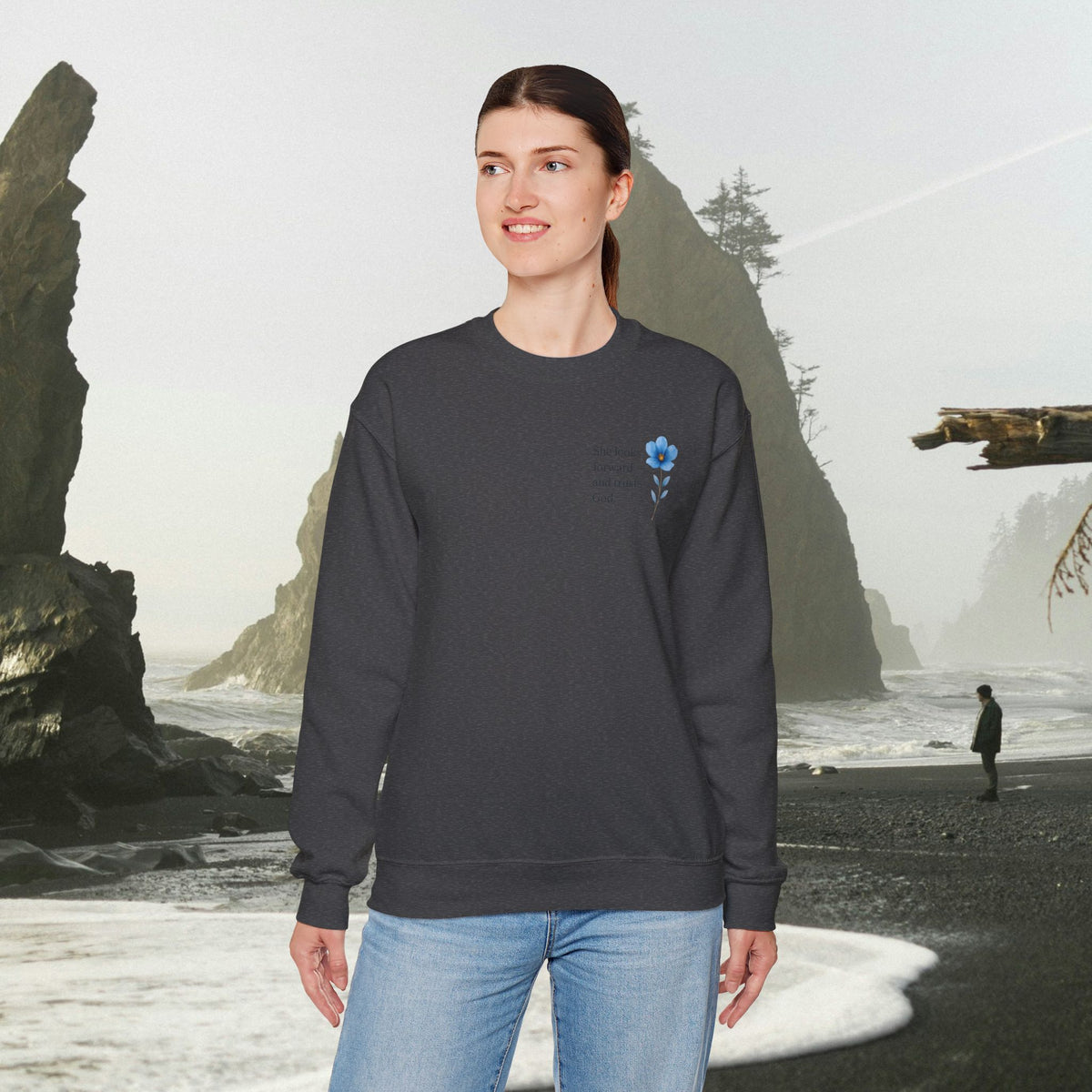 She Looks Back and Thanks God Floral Sweatshirt - Iron Faith Co. - photo 23 of 24