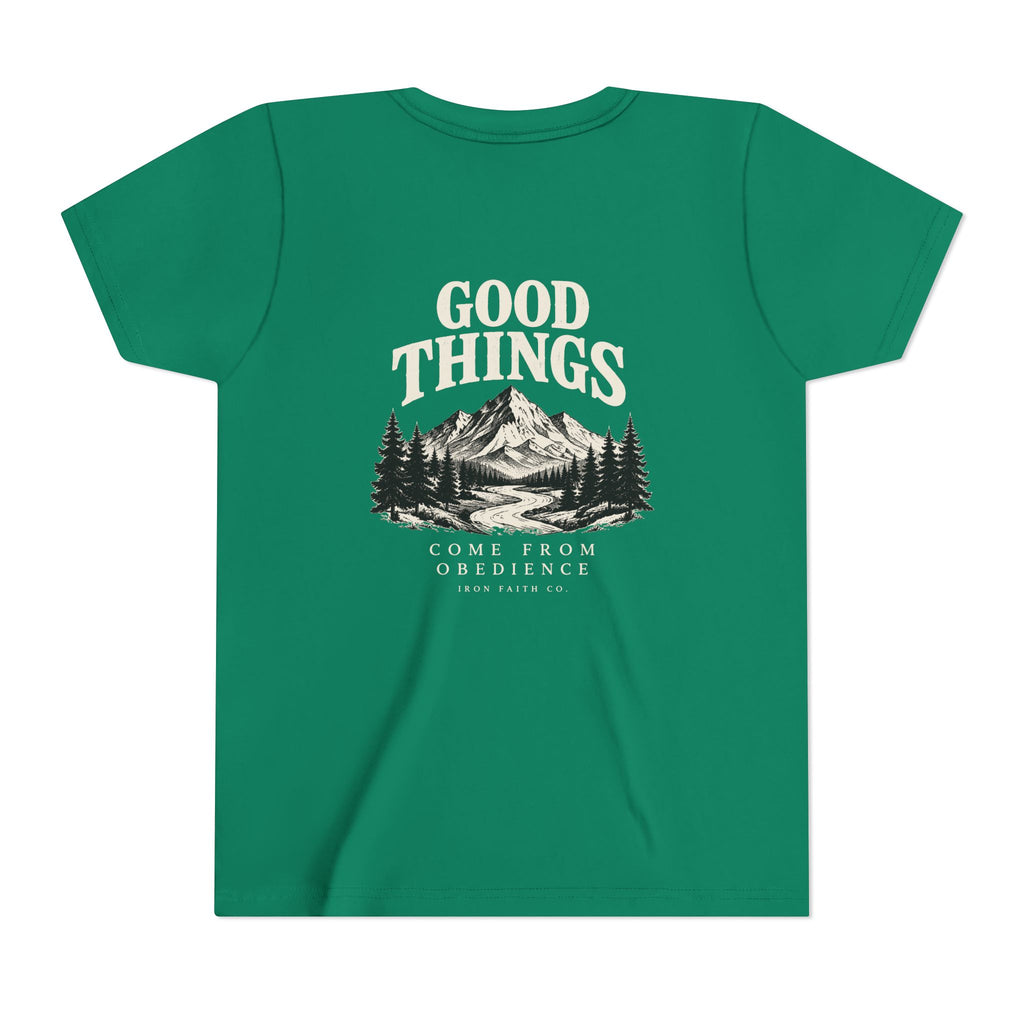 Good Things Come From Obedience Youth Tee – Back Print