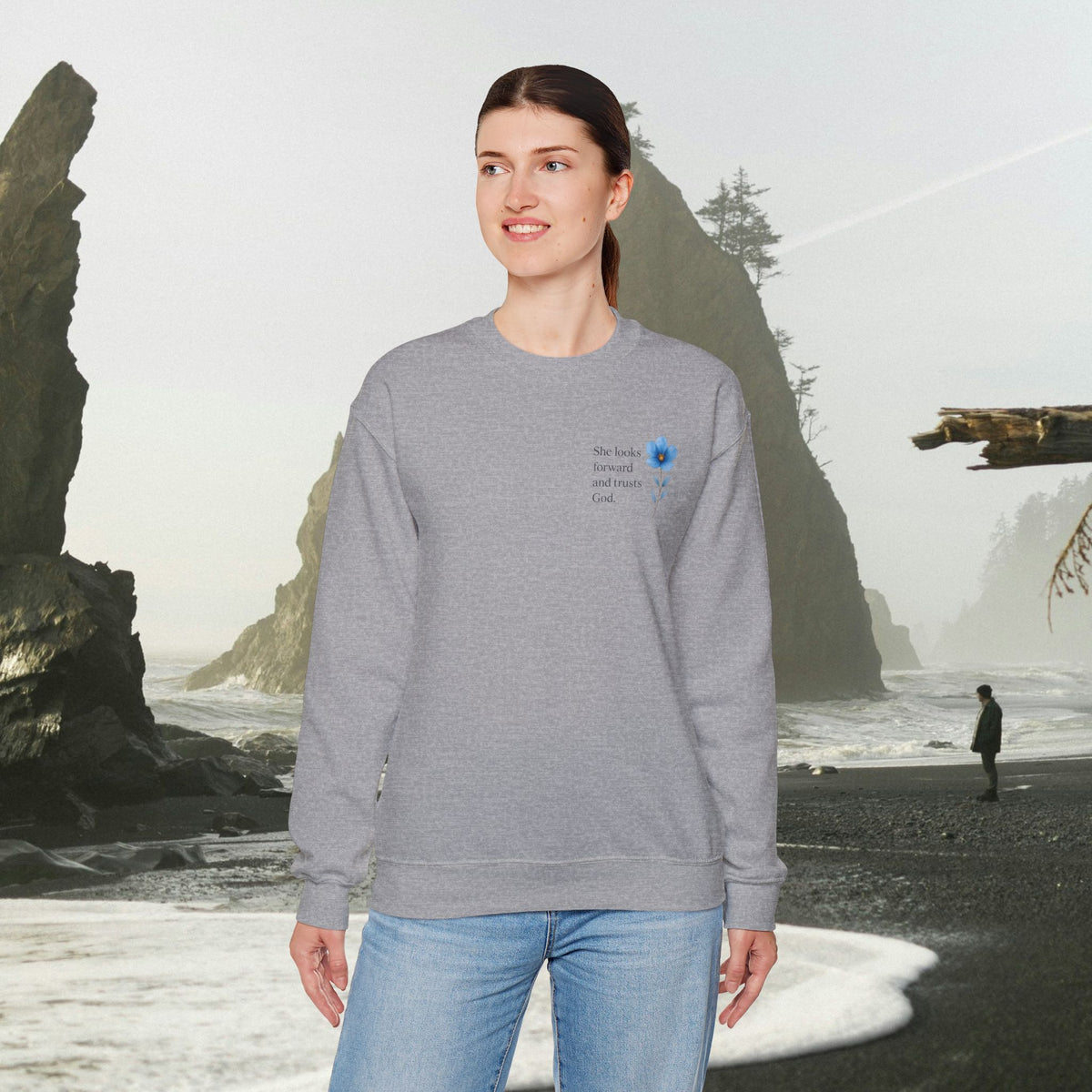 She Looks Back and Thanks God Floral Sweatshirt - Iron Faith Co. - photo 18 of 24