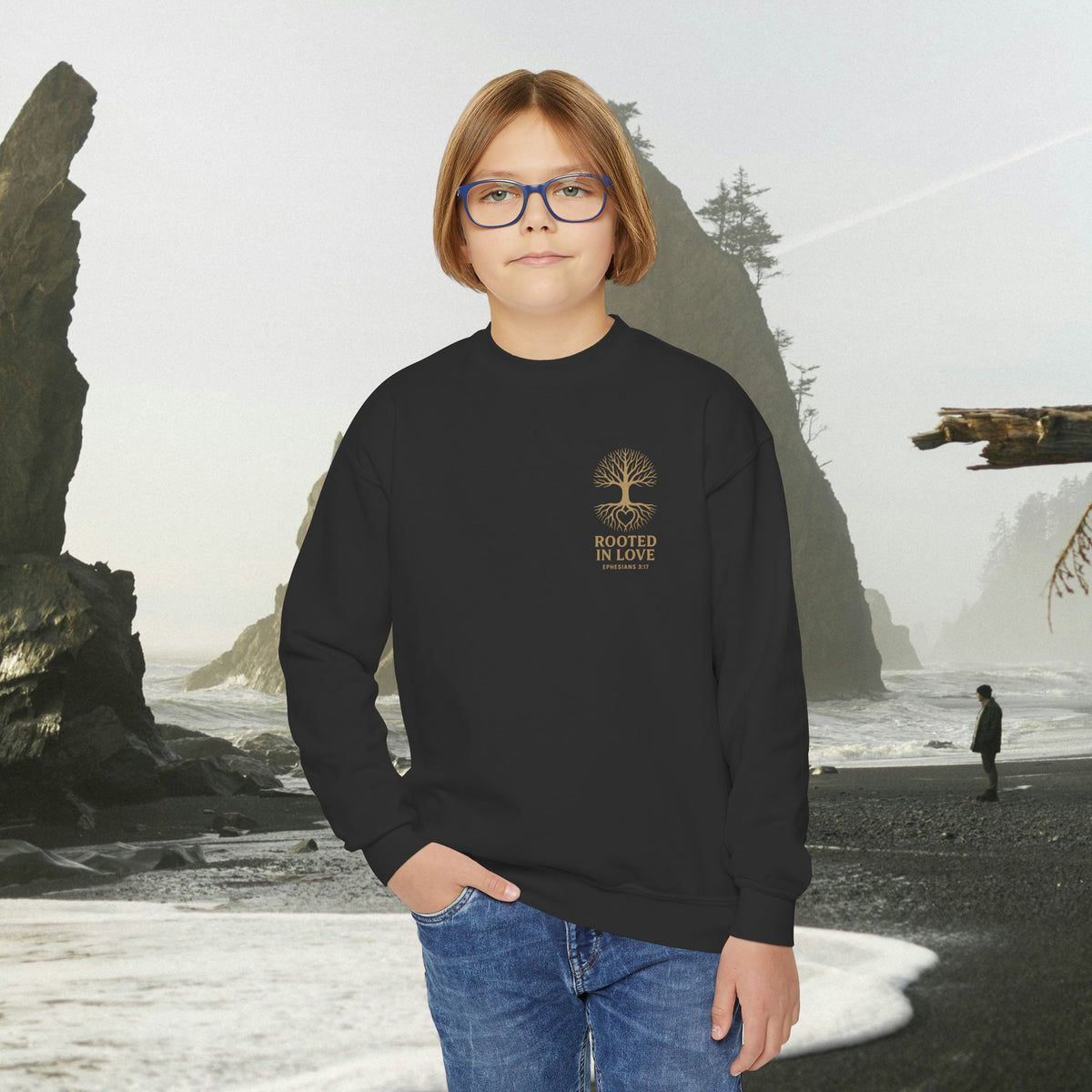 Love One Another Youth Crewneck Sweatshirt — Christian Faith Graphic - photo 14 of 30
