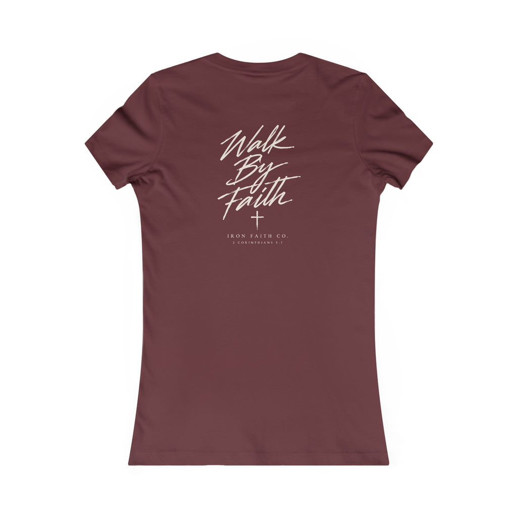 Walk By Faith Women's Fitted Tee – Back Print