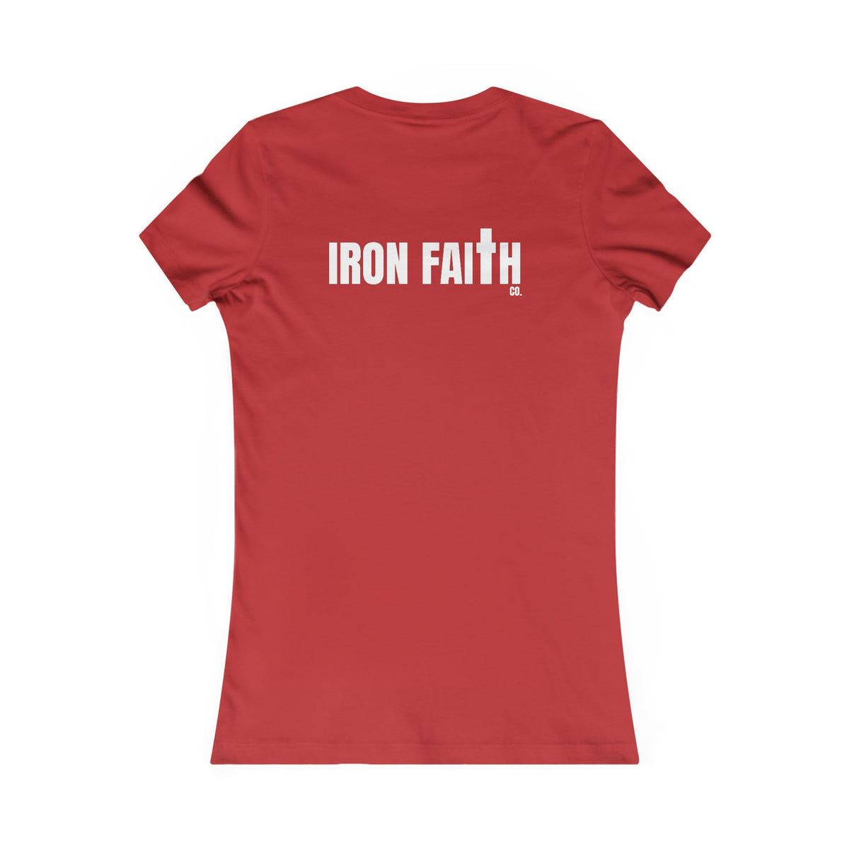 Iron Faith Co. Wordmark Women's Fitted Tee – Back Print