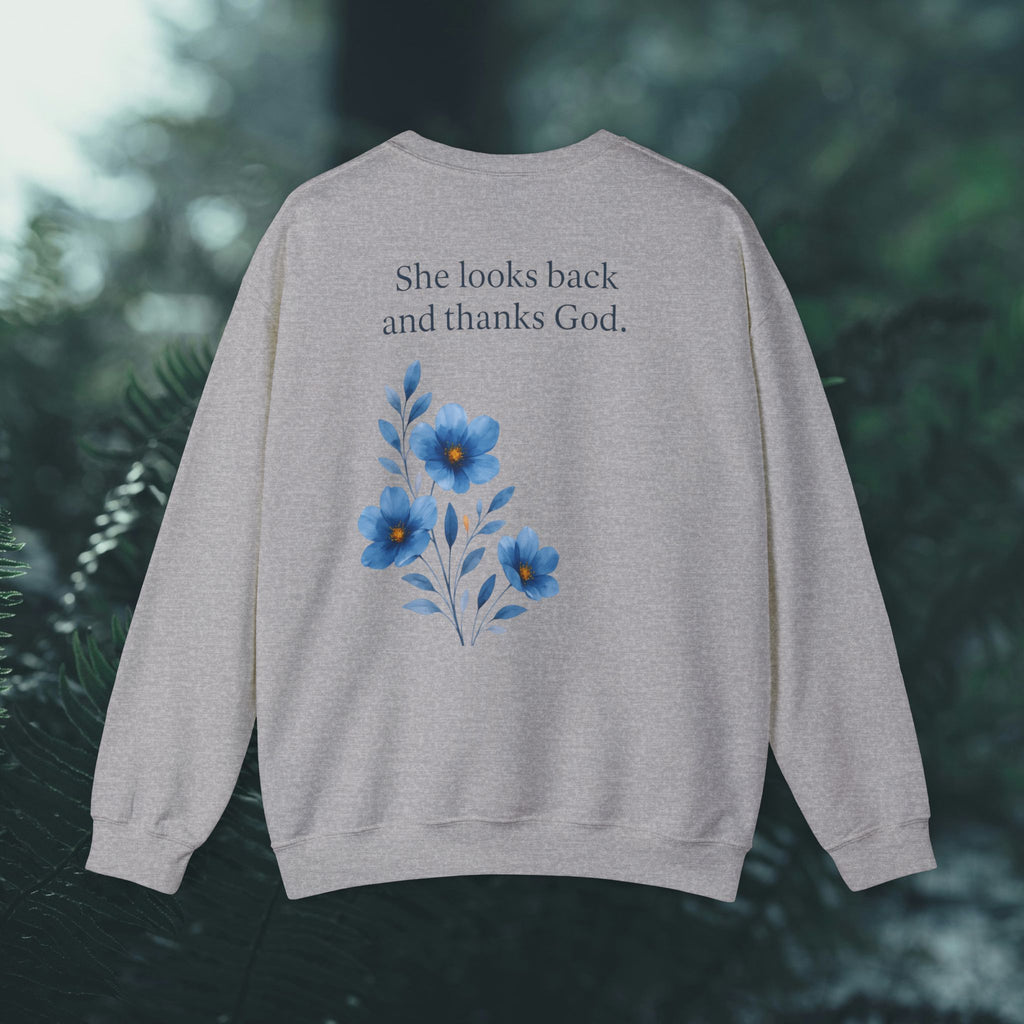 She Looks Back and Thanks God Floral Sweatshirt - Iron Faith Co. - photo 16 of 24