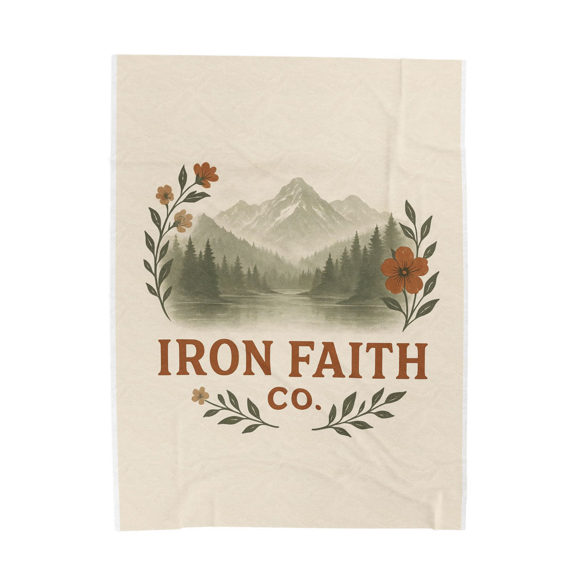 Mountain Floral Velveteen Blanket — Iron Faith Co. Cozy Rustic Cabin Throw - photo 2 of 8
