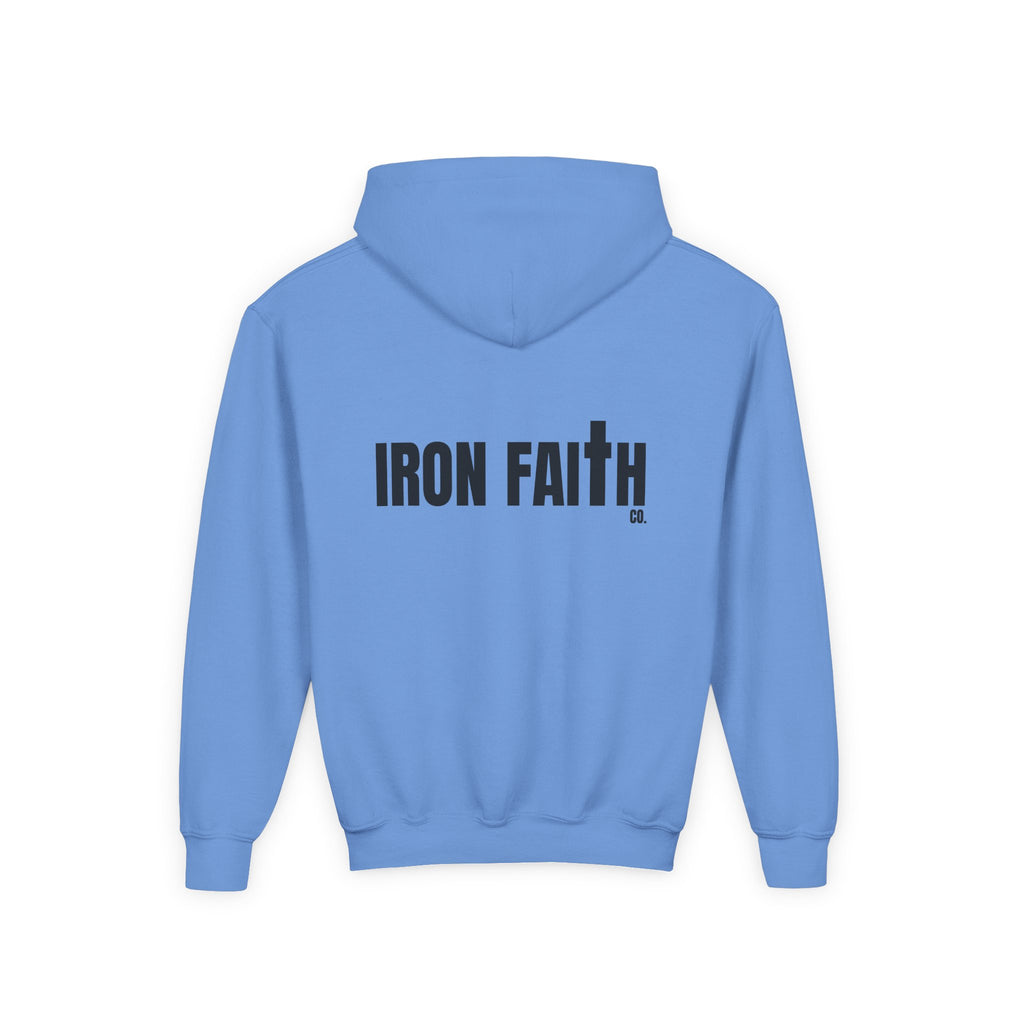 Iron Faith Co. Wordmark Youth Hoodie – Back Print