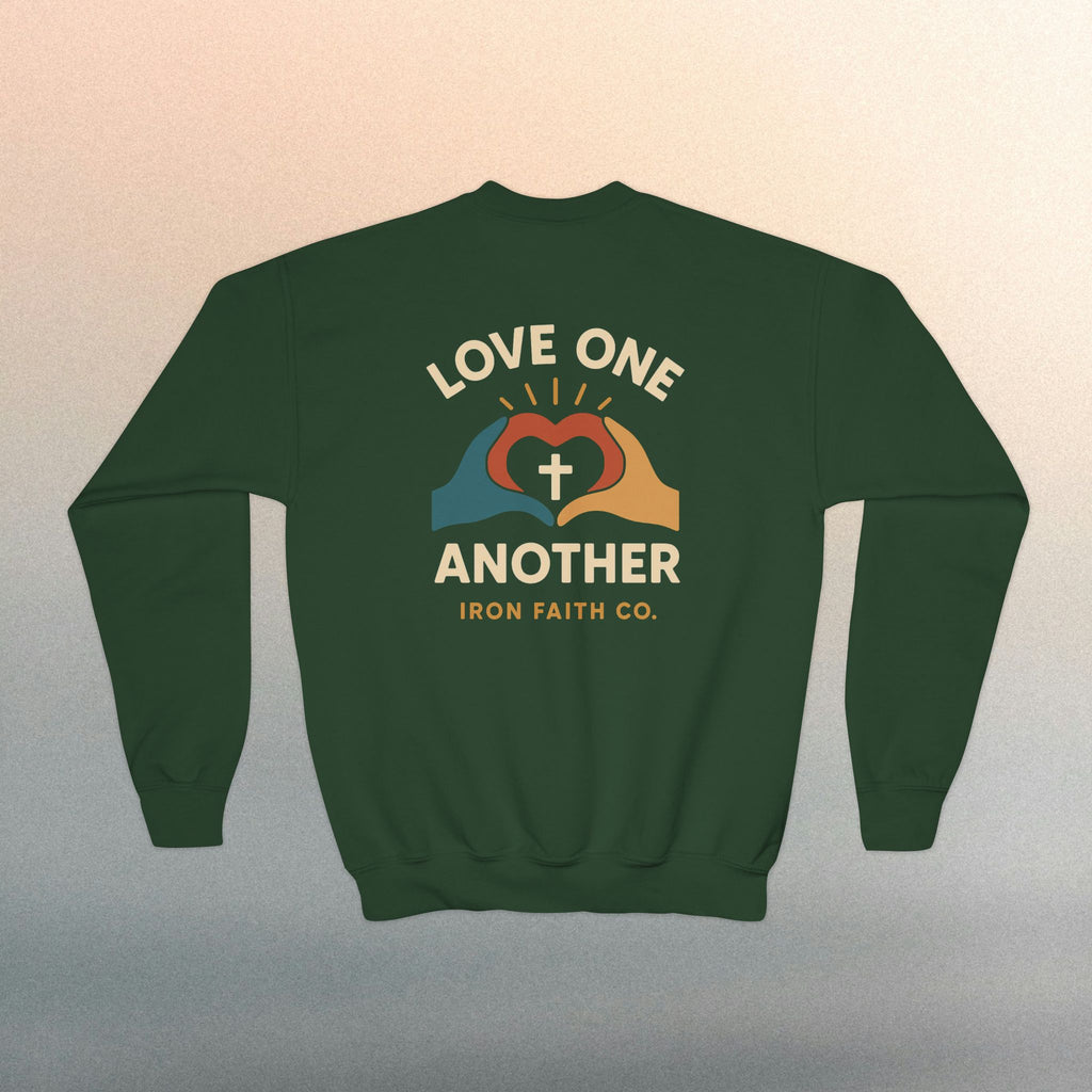 Love One Another Youth Crewneck Sweatshirt — Christian Faith Graphic - photo 23 of 30