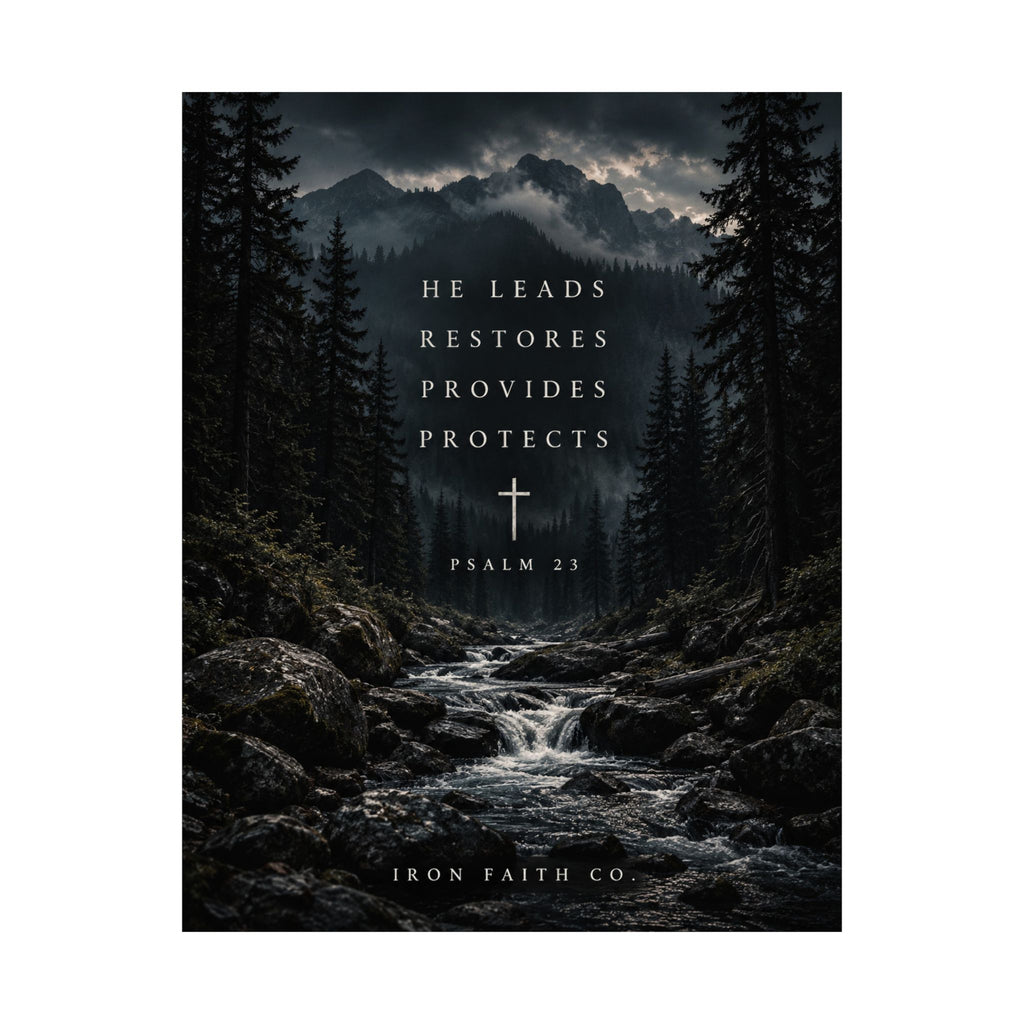 He Leads Psalm 23 Poster