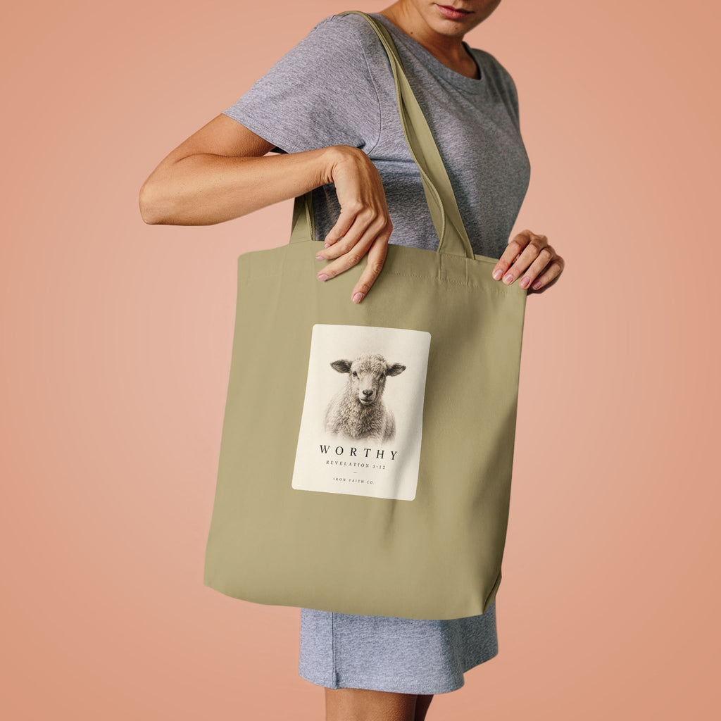 Worthy Revelation 5:12 Tote Bag