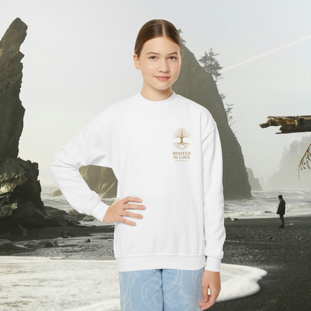 Love One Another Youth Crewneck Sweatshirt — Christian Faith Graphic - photo 12 of 30