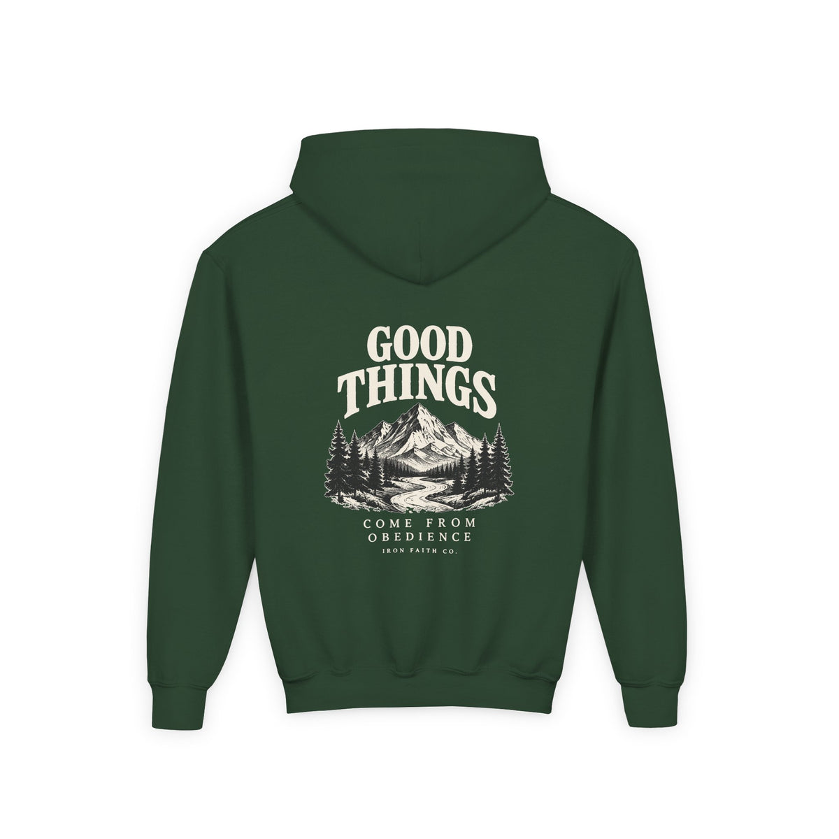 Good Things Come From Obedience Youth Hoodie – Back Print