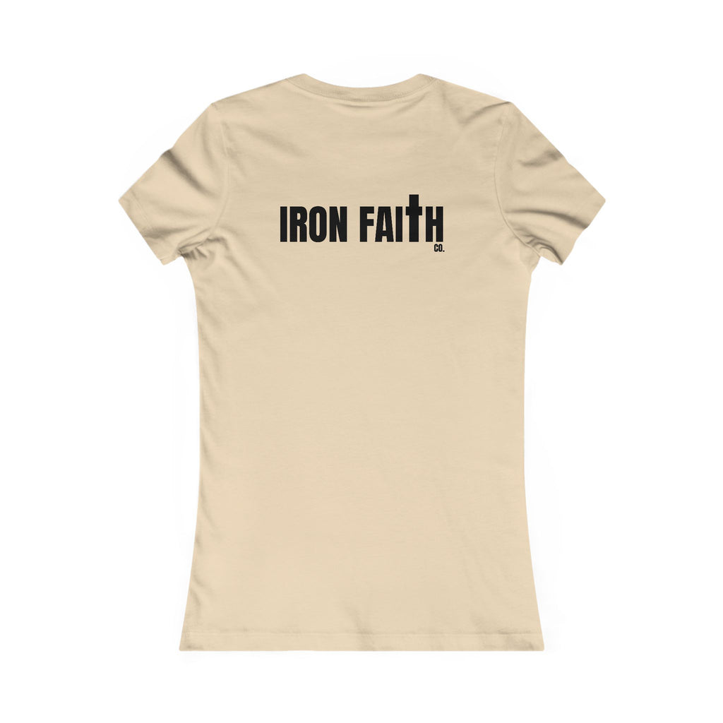 Iron Faith Co. Wordmark Women's Fitted Tee – Back Print