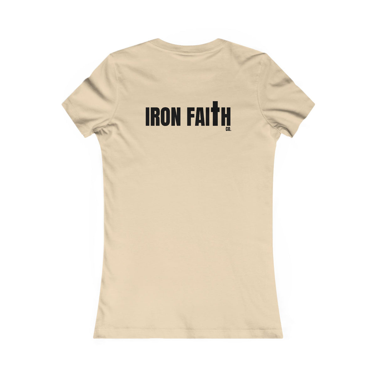 Iron Faith Co. Wordmark Women's Fitted Tee – Back Print