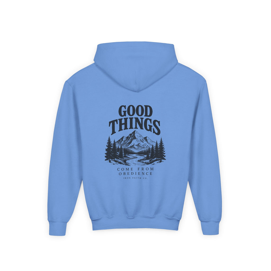 Good Things Come From Obedience Youth Hoodie – Back Print