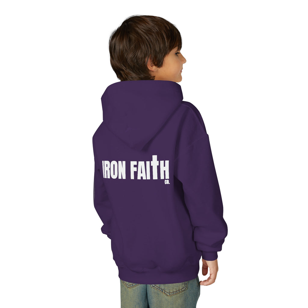 Iron Faith Co. Wordmark Youth Hoodie – Back Print