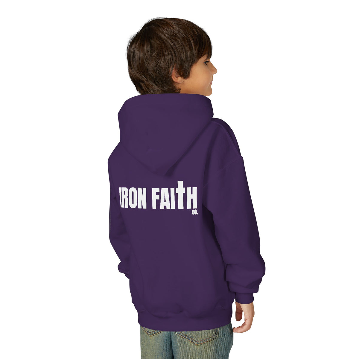 Iron Faith Co. Wordmark Youth Hoodie – Back Print