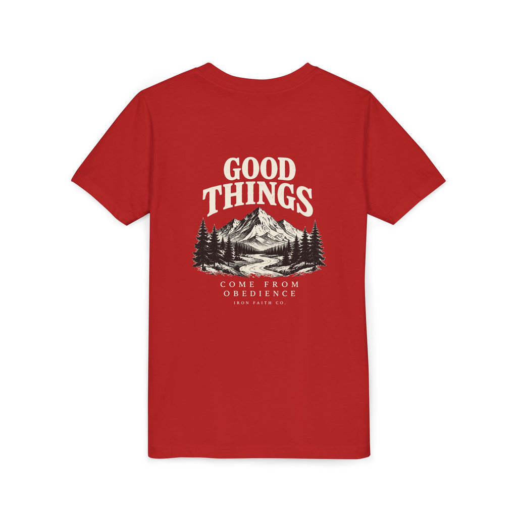 Good Things Come From Obedience Youth Tee – Back Print