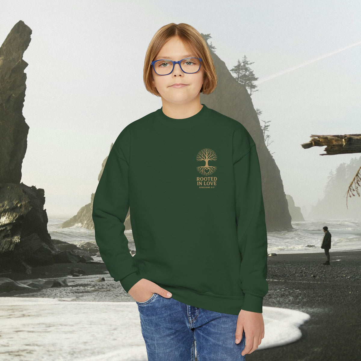 Love One Another Youth Crewneck Sweatshirt — Christian Faith Graphic - photo 24 of 30