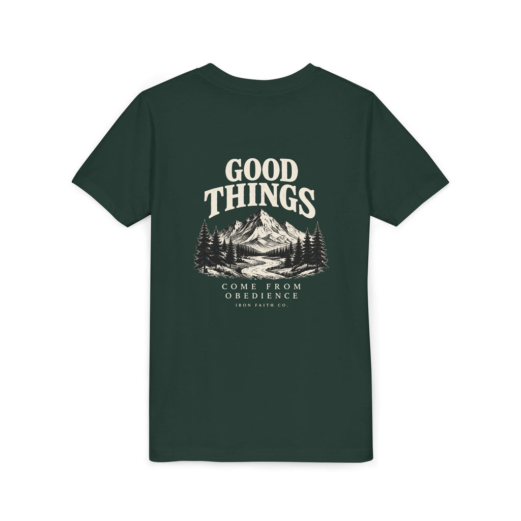 Good Things Come From Obedience Youth Tee – Back Print