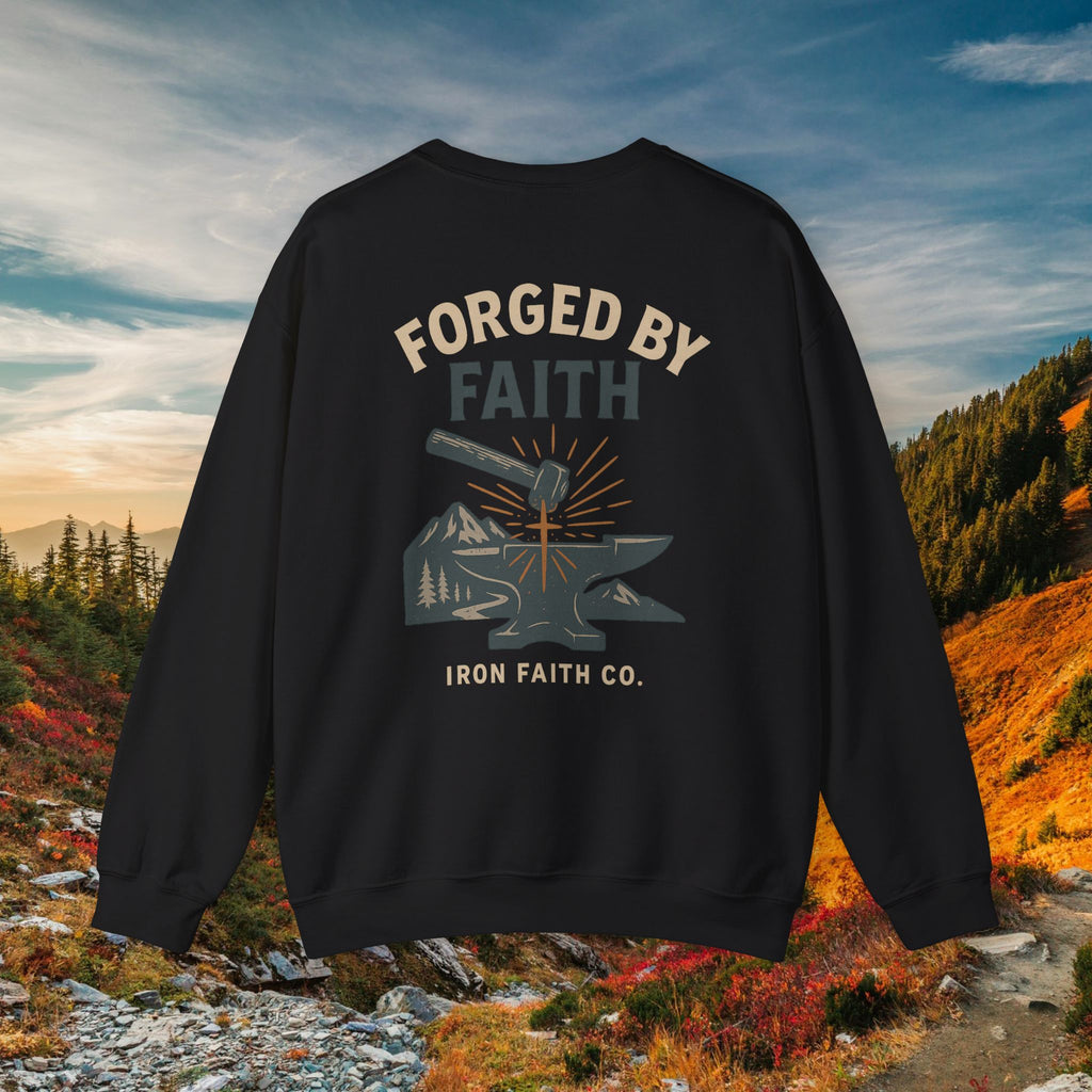 Be strong and courageous Joshua 1:9 - forged by Faith - Iron Faith Co. - Crewneck Sweatshirt - photo 27 of 30