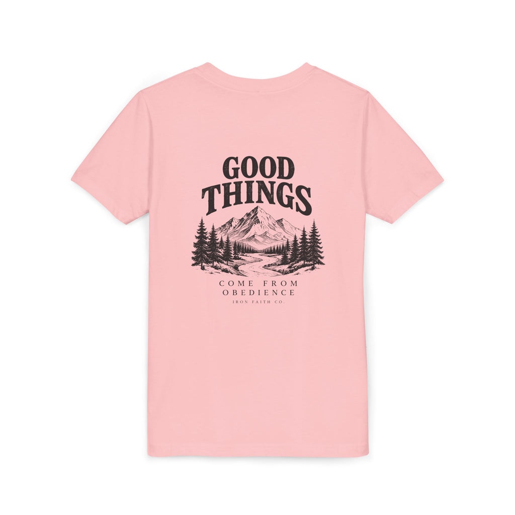 Good Things Come From Obedience Youth Tee – Back Print
