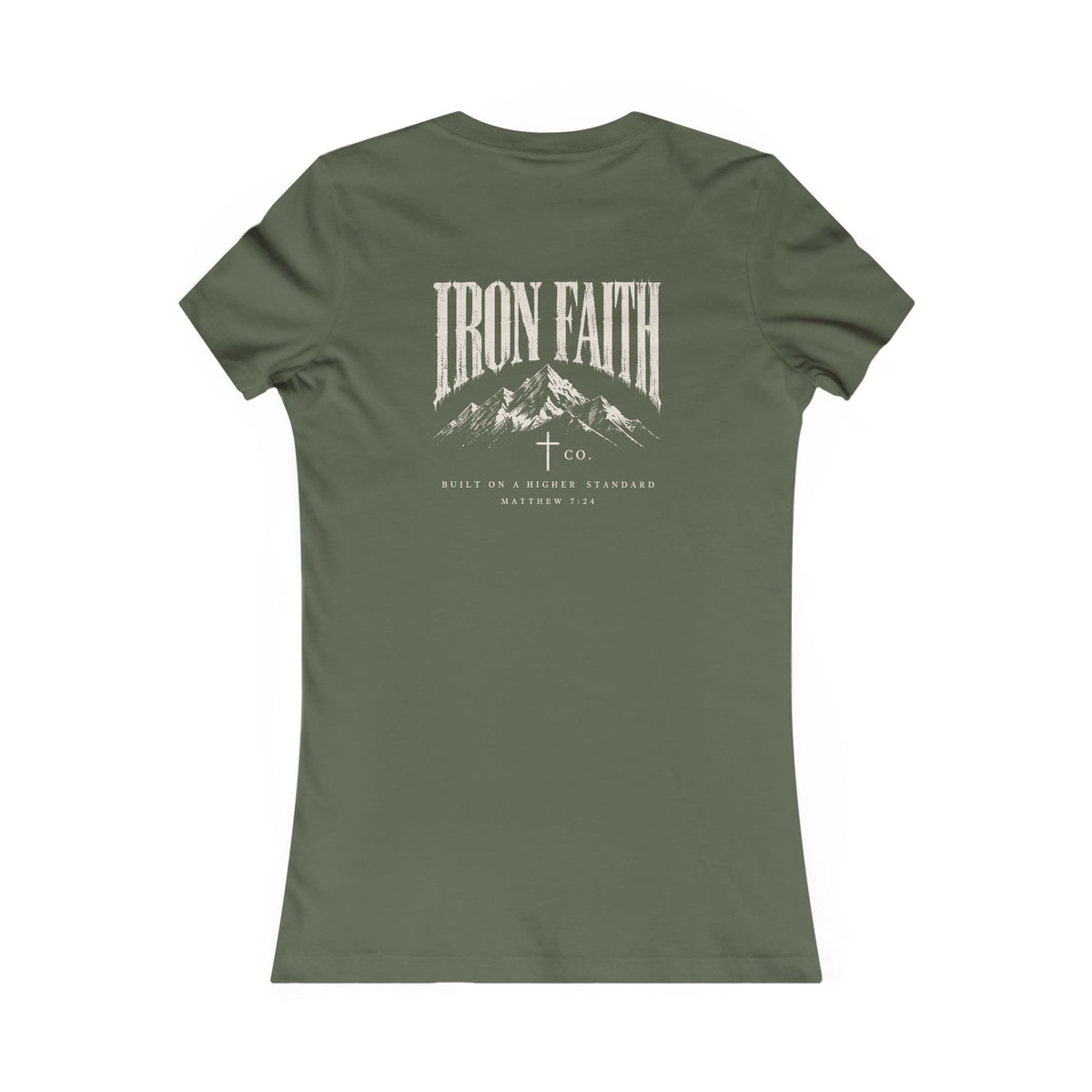 Built on a Higher Standard Women's Fitted Tee – Back Print