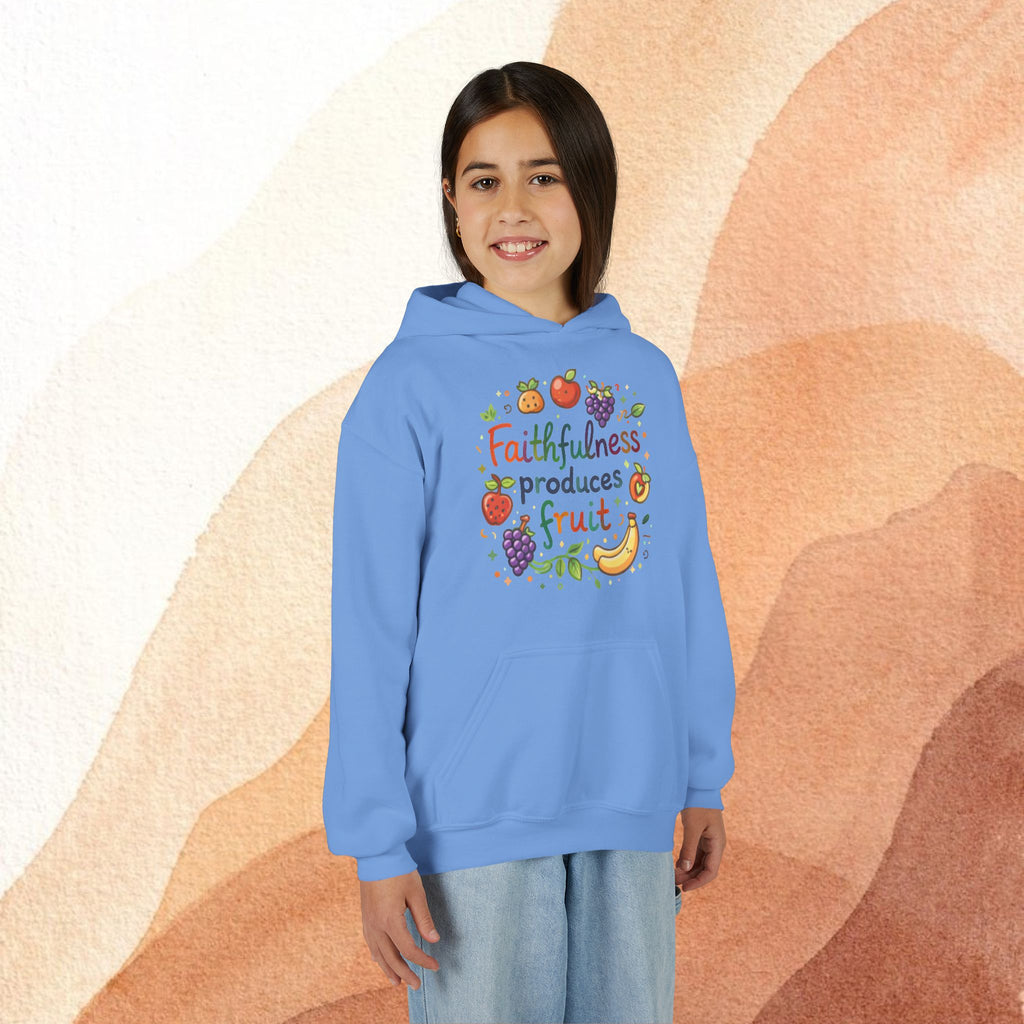 Youth Hoodie — Faithfulness Produces Fruit Kids Hooded Sweatshirt - photo 15 of 30