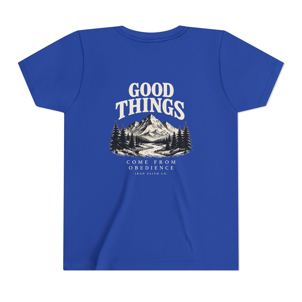 Good Things Come From Obedience Youth Tee – Back Print